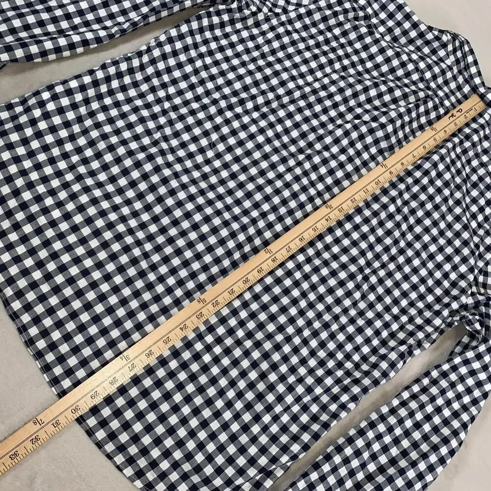J Crew Shirt Mens XL‎ Navy Check Slim Stretch Secret Wash Organic Cotton NEW